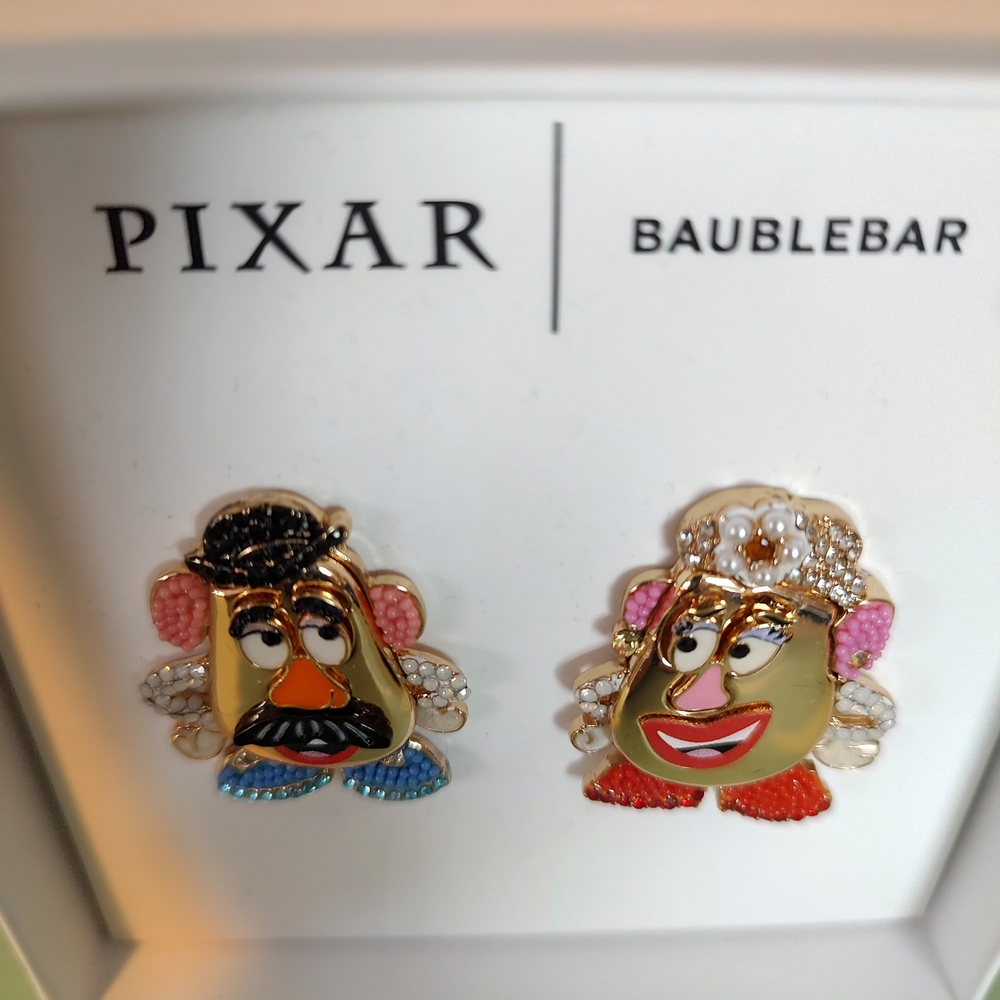 BaubleBar Gold and Blue Statement Earrings